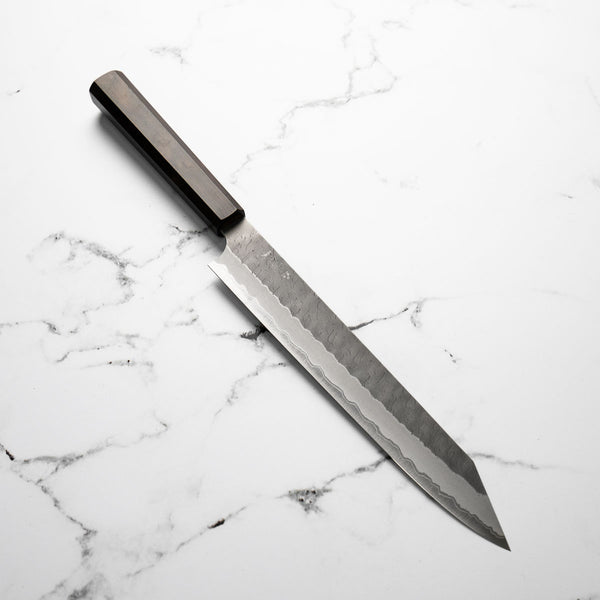 Nigara Hamono Blue Super Tsuchime Kiritsuke Sujihiki 255mm - Ebony