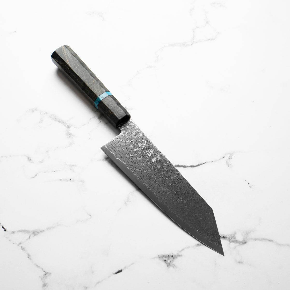 Hatsukokoro Ryuhyo Kurozome SG2 Damascus Bunka 180mm - Maple Turquoise