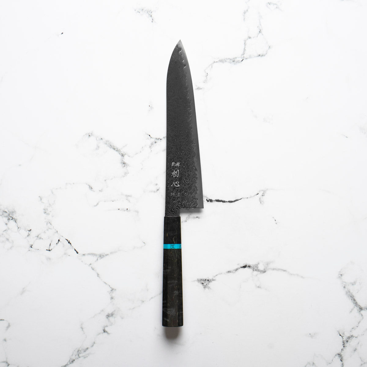 Hatsukokoro Ryuhyo Kurozome SG2 Damascus Gyuto 210mm - Maple Turquoise