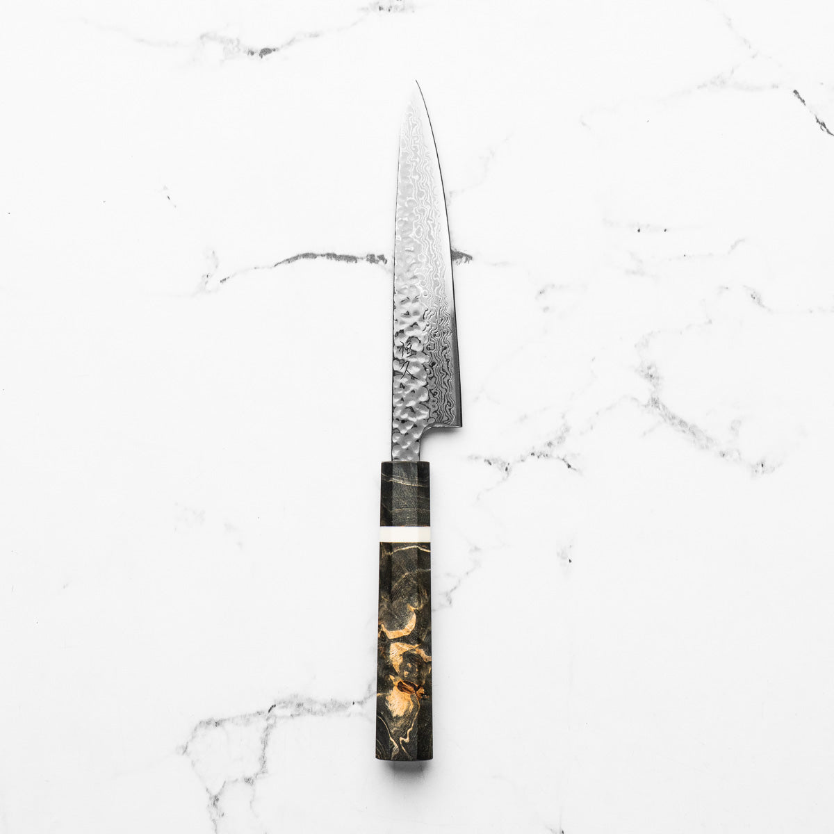 Tsunehisa Ginsan Geppaku Petty 135mm - Dyed Maple w/White Stripe
