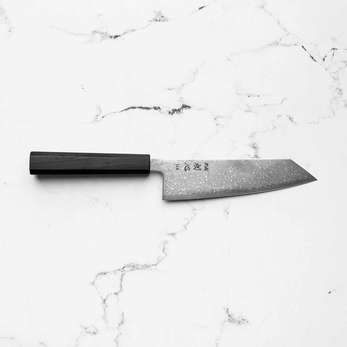 Hatsukokoro Hikari SLD Damascus Kurozome Bunka 170mm - Ebony