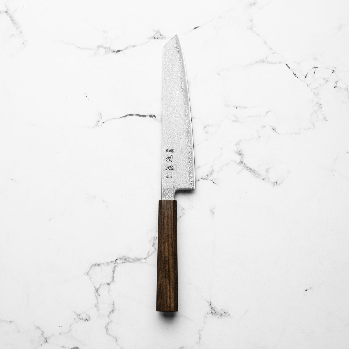 Hatsukokoro Hikari SLD Damascus Kurozome Kiritsuke 205mm - Ebony