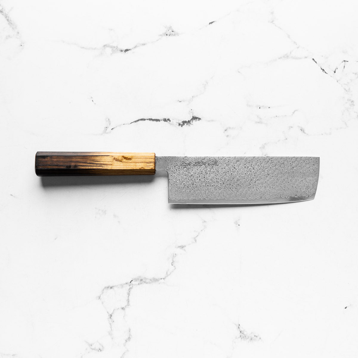 Sakai Kikumori OHS SG2 Damascus Nakiri 165mm - Burnt Oak