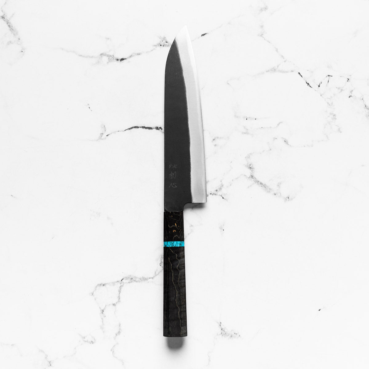 Hatsukokoro Blue 2 Kurouchi Gyuto 210mm - Maple Turquoise
