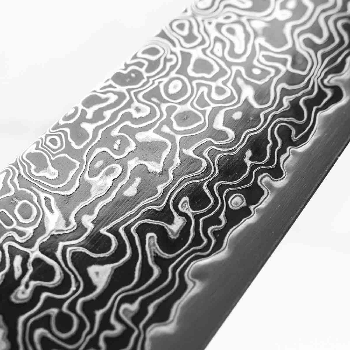 Hatsukokoro Ryuhyo Kurozome SG2 Damascus Kiritsuke Gyuto 210mm - Ebony