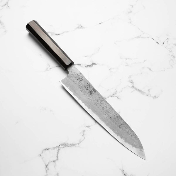Hatsukokoro Ryusui Blue 2 Damascus Gyuto 240mm - Ebony