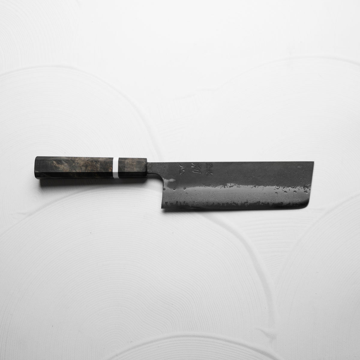 Hatsukokoro Shinkiro Blue Super Damascus Kurouchi Nakiri 165 - Maple