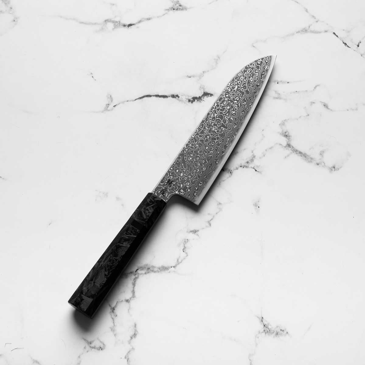 Seido VG10 Kurozome Nickel Damascus Santoku 180mm