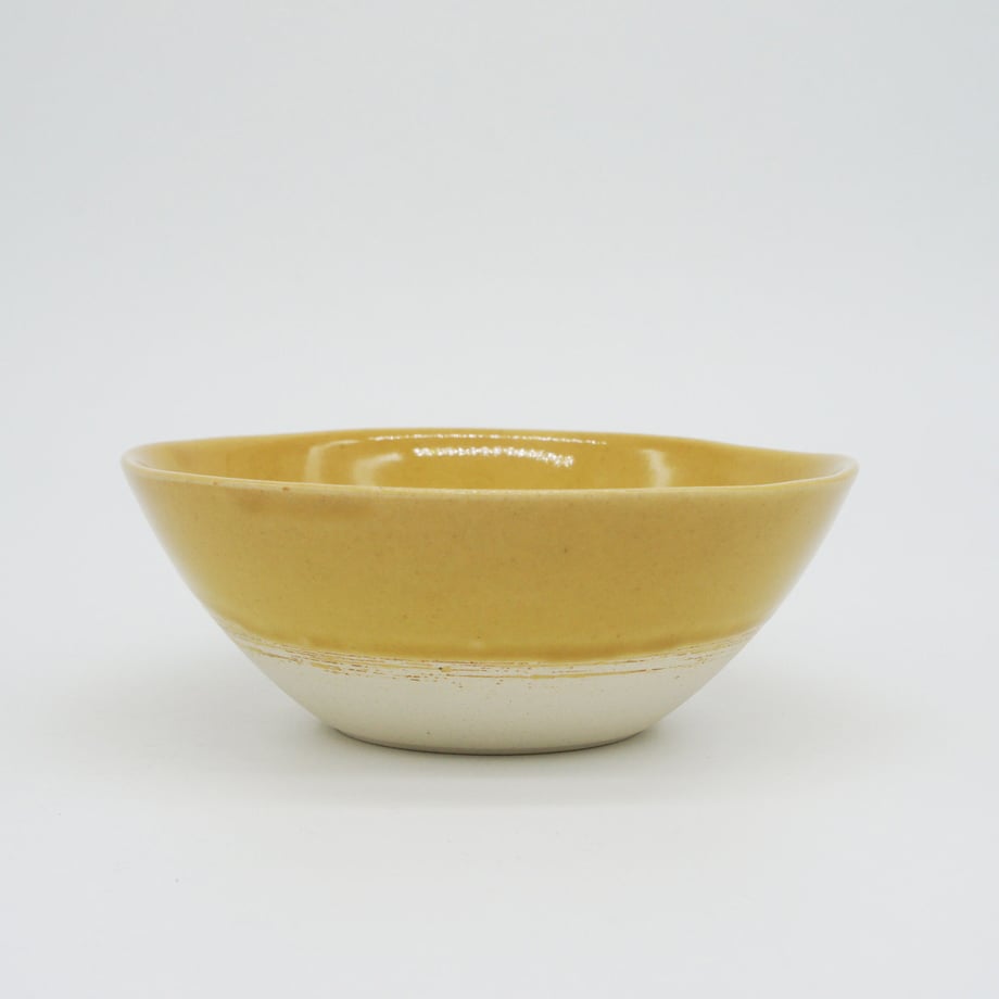 Bread & Rice Glossy Glaze Medium Bowl - Mont Blanc Mustard