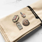 Habitat Canvas Knife Roll - 6 Slot - White With Enamel Pins