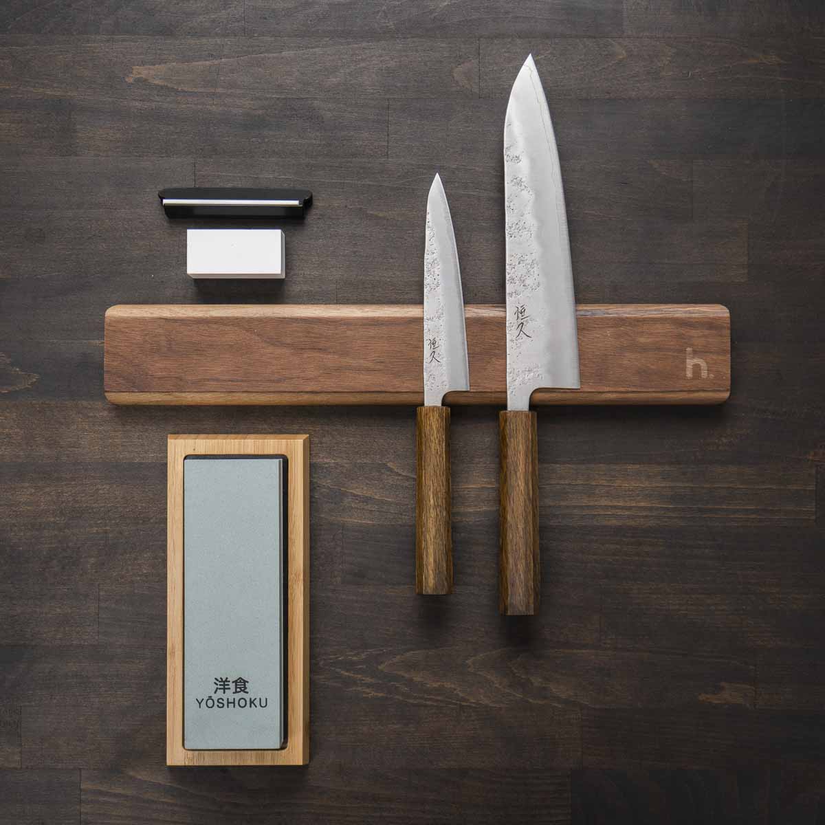 Tsunehisa Ginsan Nashiji 2 Knife Set - Magnetic Strip