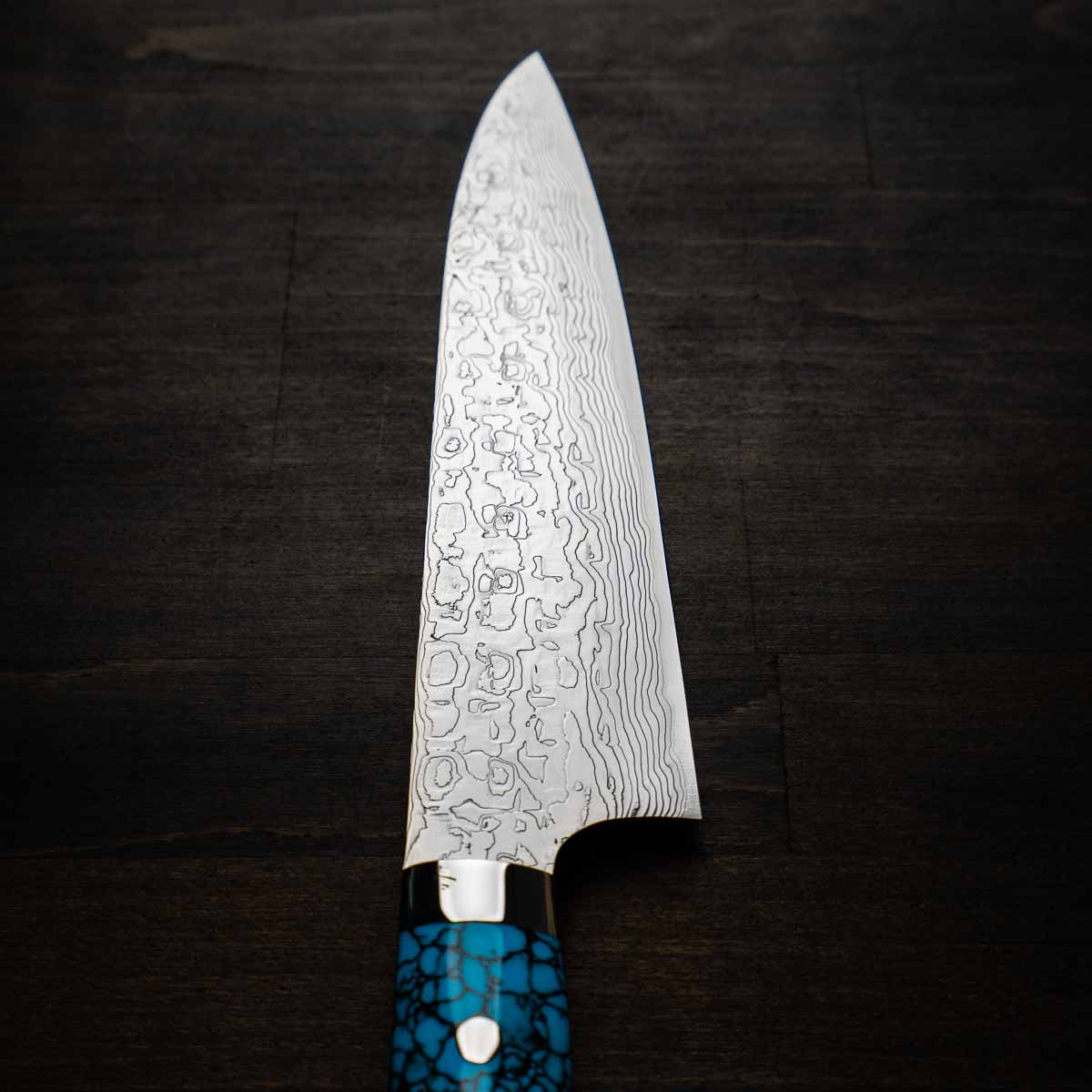 Takeshi Saji R2/SG2 Diamond Damascus Gyuto 210mm - Turquoise