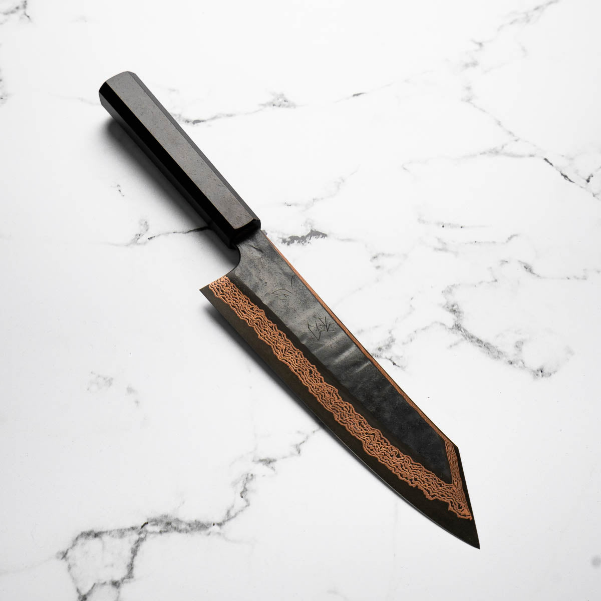 Hatsukokoro Yorokobi SLD Kurouchi Damascus Kiritsuke 210mm - Ebony