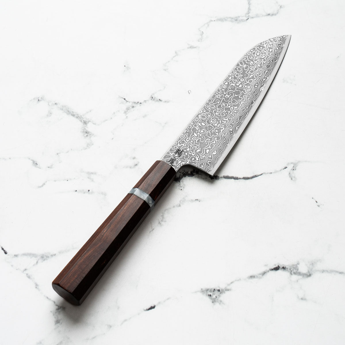 Seido VG10 Kurozome Nickel Damascus Santoku 180mm - Sandalwood