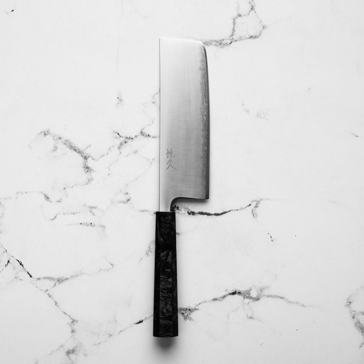 Tsunehisa Migaki Blue Super Nakiri 160mm - Dark Carbon Fibre