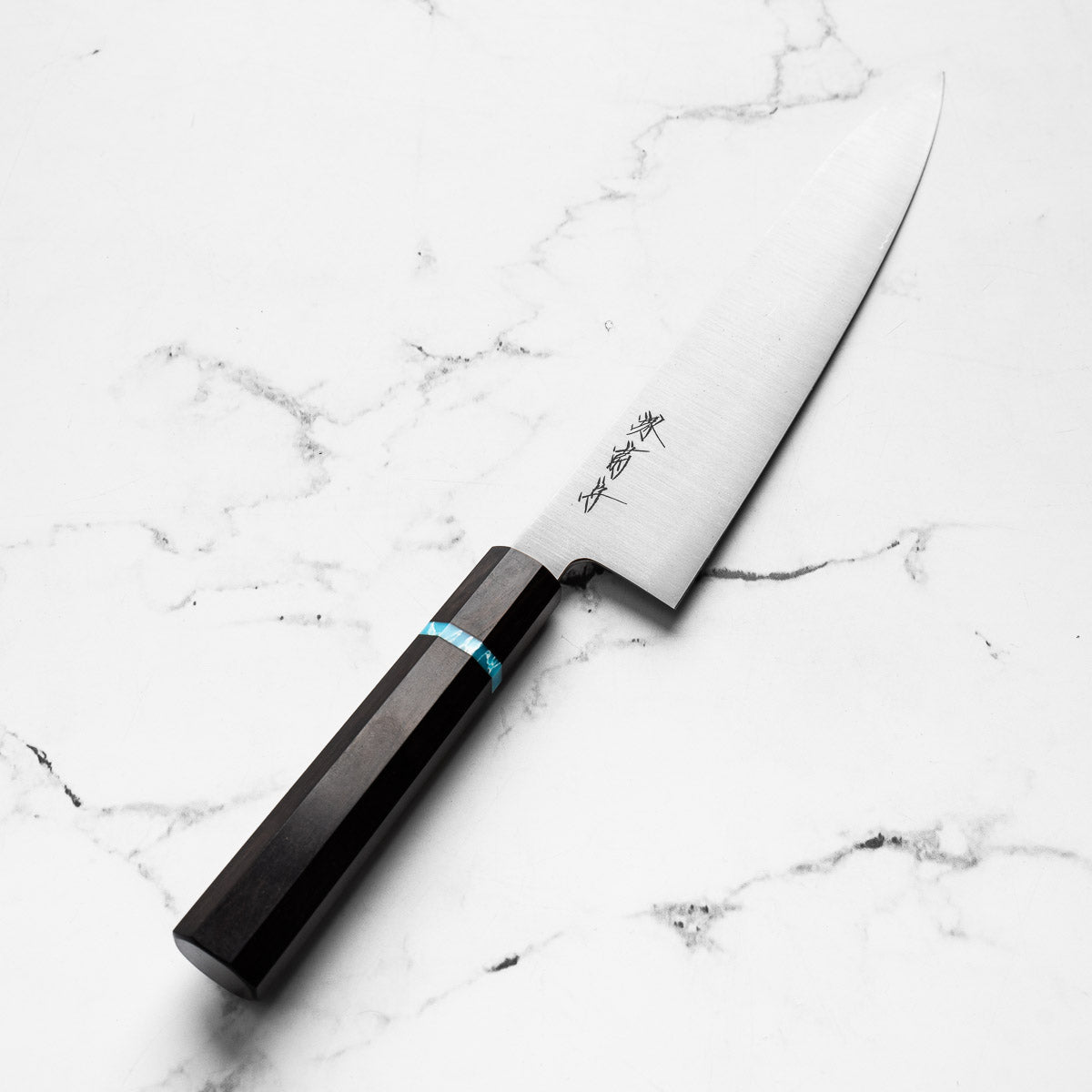 Ashi Hamono x Sakai Kikumori Swedish Stainless Gyuto 240mm - Ebony Turquoise
