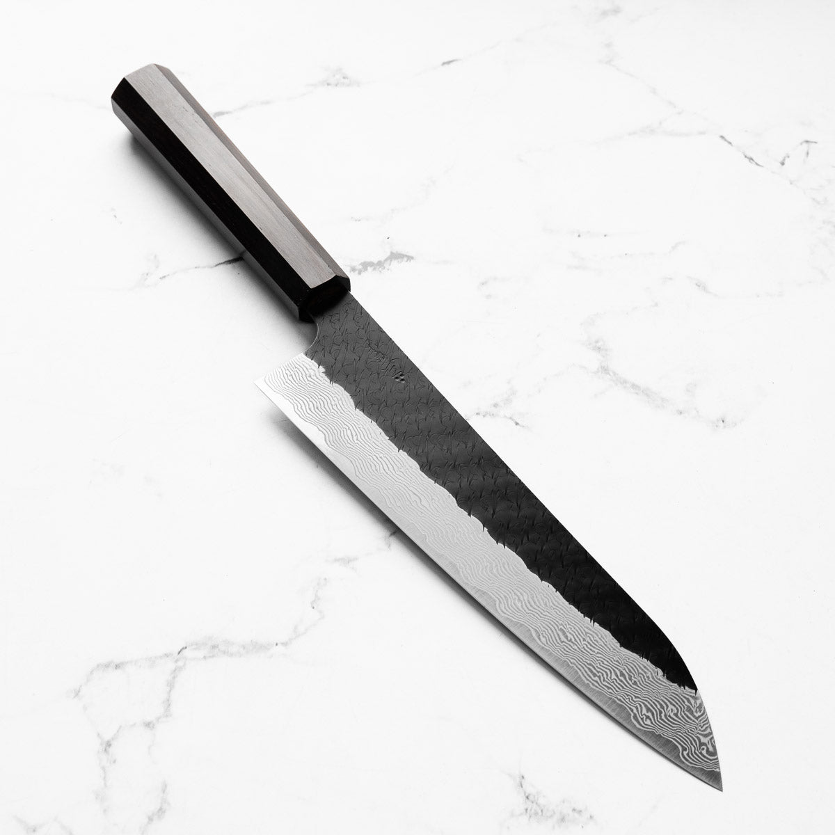Nigara Hamono SGSTRIX Kurouchi Damascus Gyuto 240mm - Mono Ebony