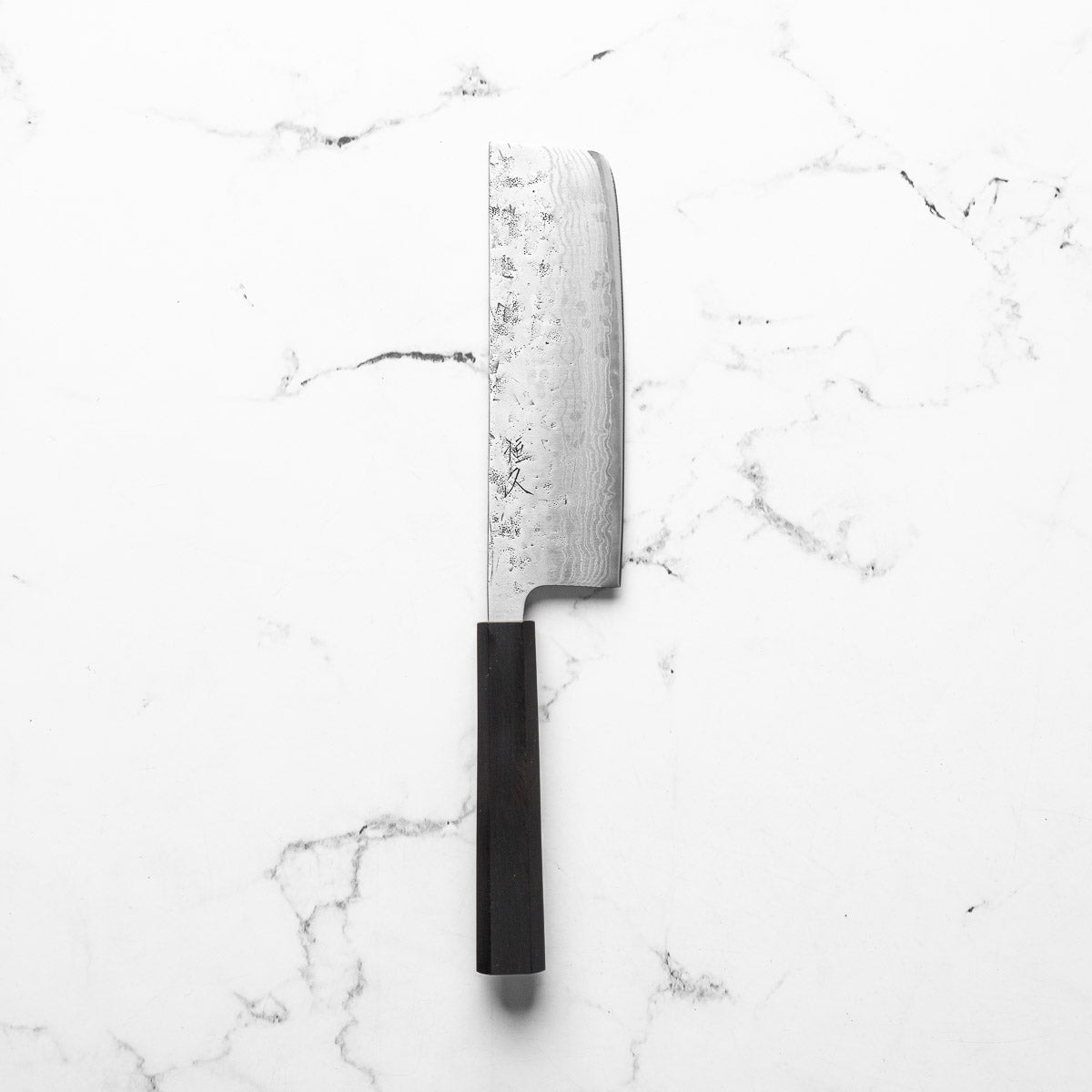 Tsunehisa Swedish Stainless Washiji Damascus Nakiri - Mono Ebony