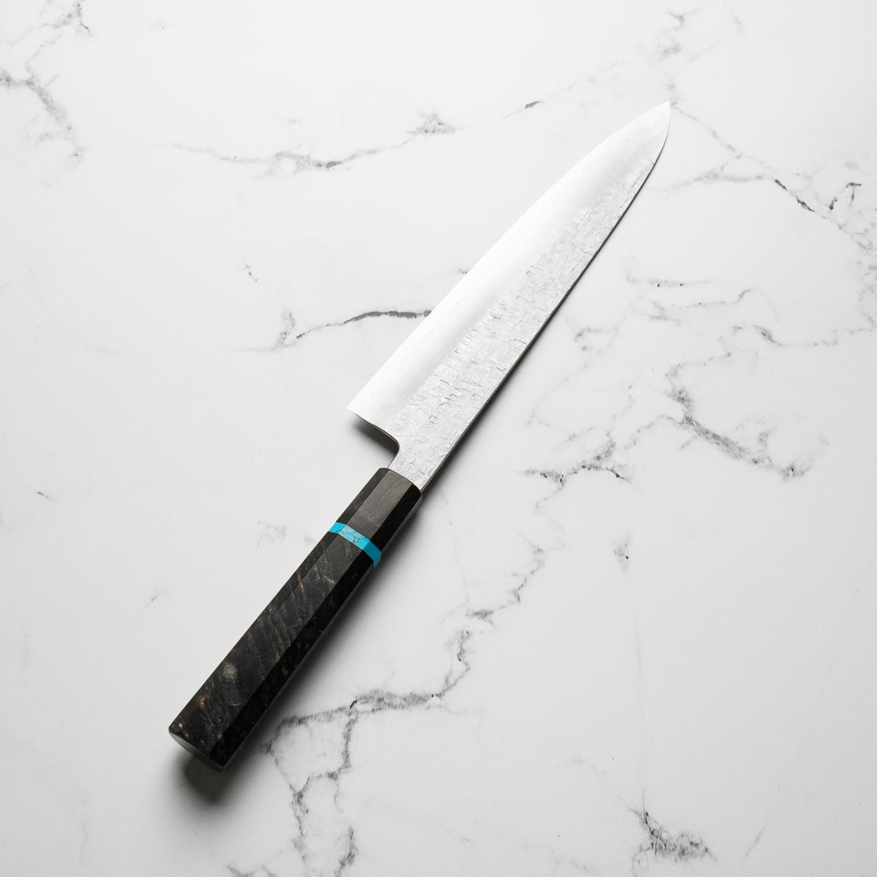 Satoshi Nakagawa Ginsan Tsuchime Gyuto 240mm - Turquoise