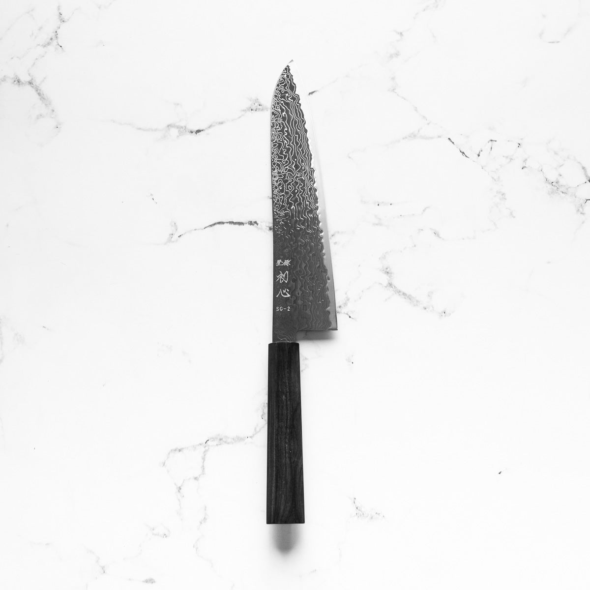 Hatsukokoro Ryuhyo Kurozome SG2 Damascus Gyuto 240mm - Mono Ebony