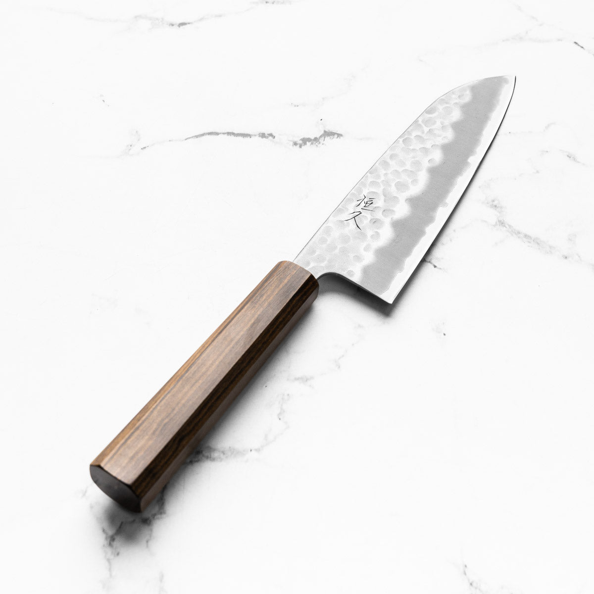 Tsunehisa White 2 Stainless Clad Tsuchime Santoku 165mm - Mono Bubinga
