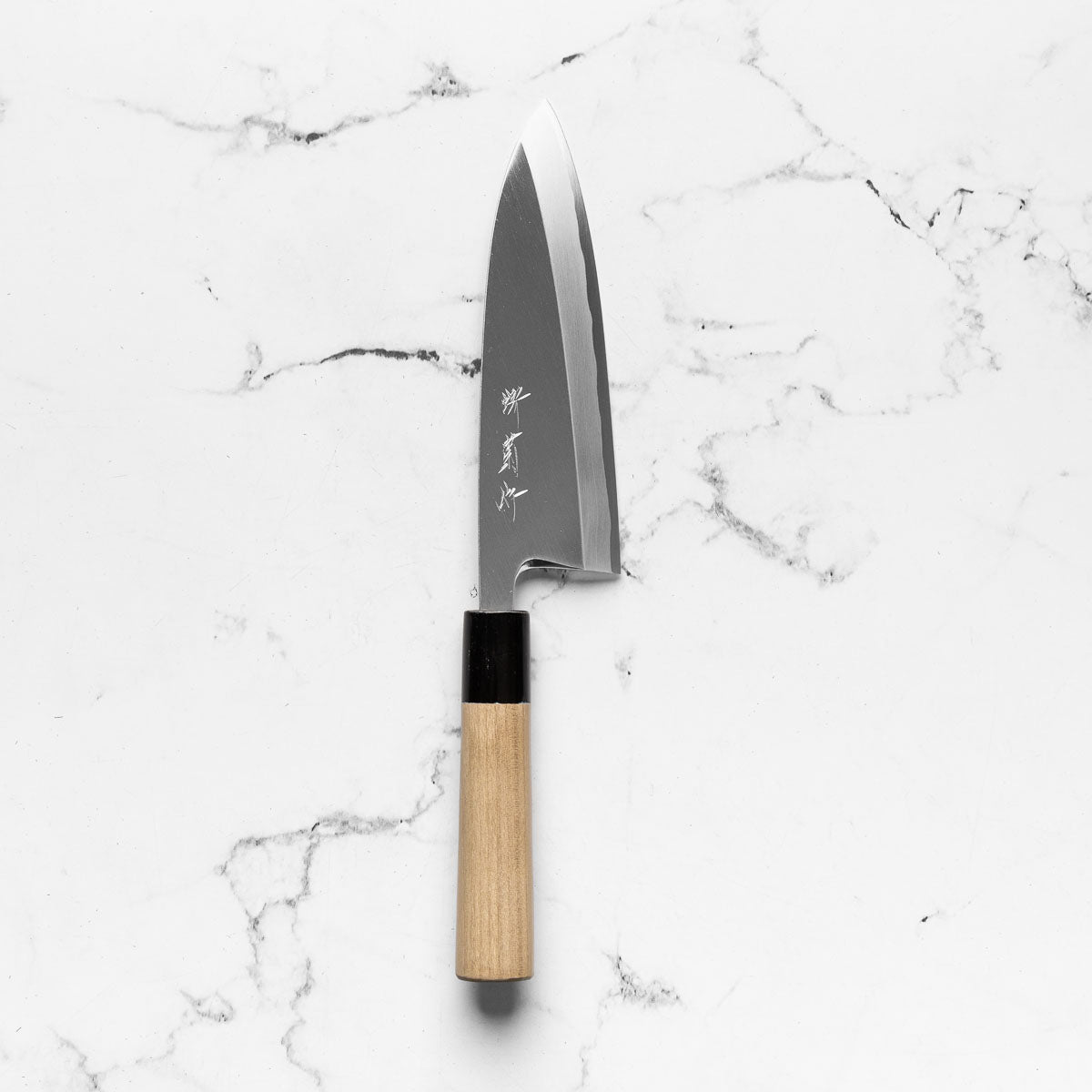 Sakai Kikumori Shironiko Deba 180mm - Magnolia & Black