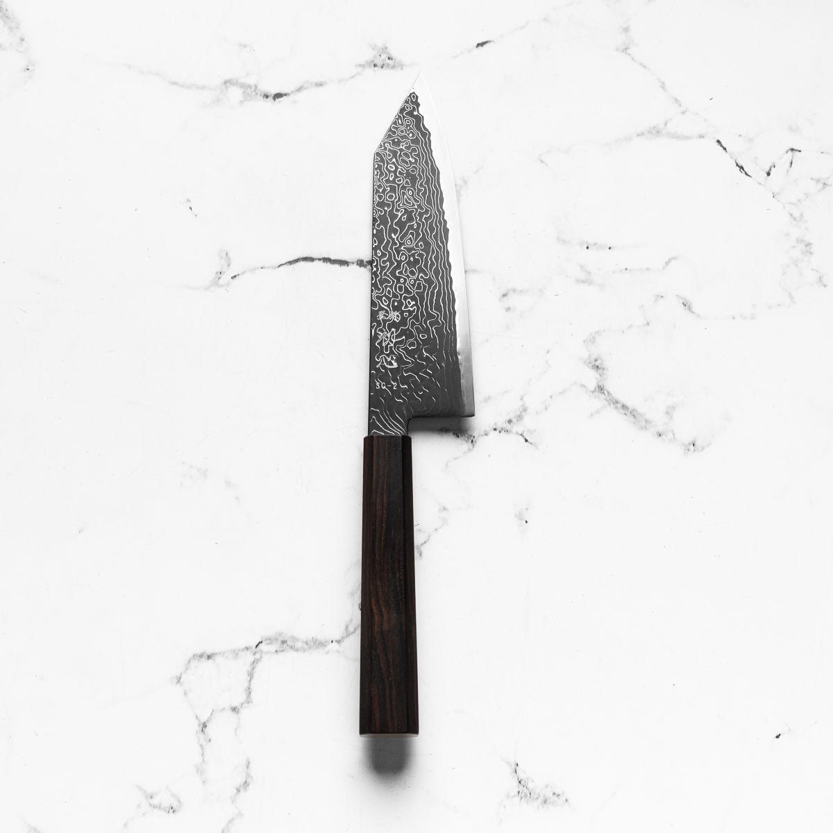 Hatsukokoro Ryuhyo Kurozome SG2 Damascus Bunka 180mm -  Ebony