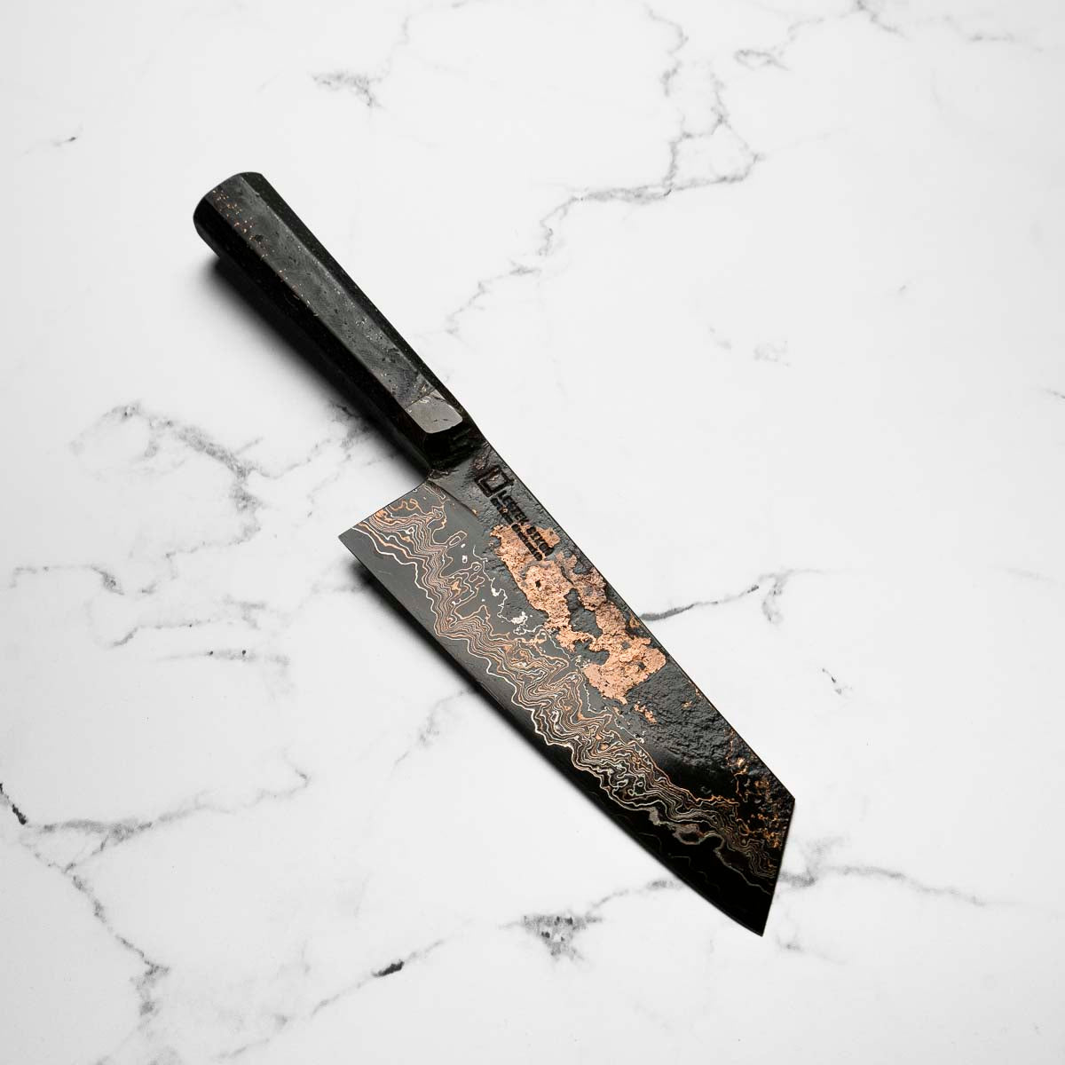 Leszek Sikon Copper-Nickel Damascus Bunka 180mm