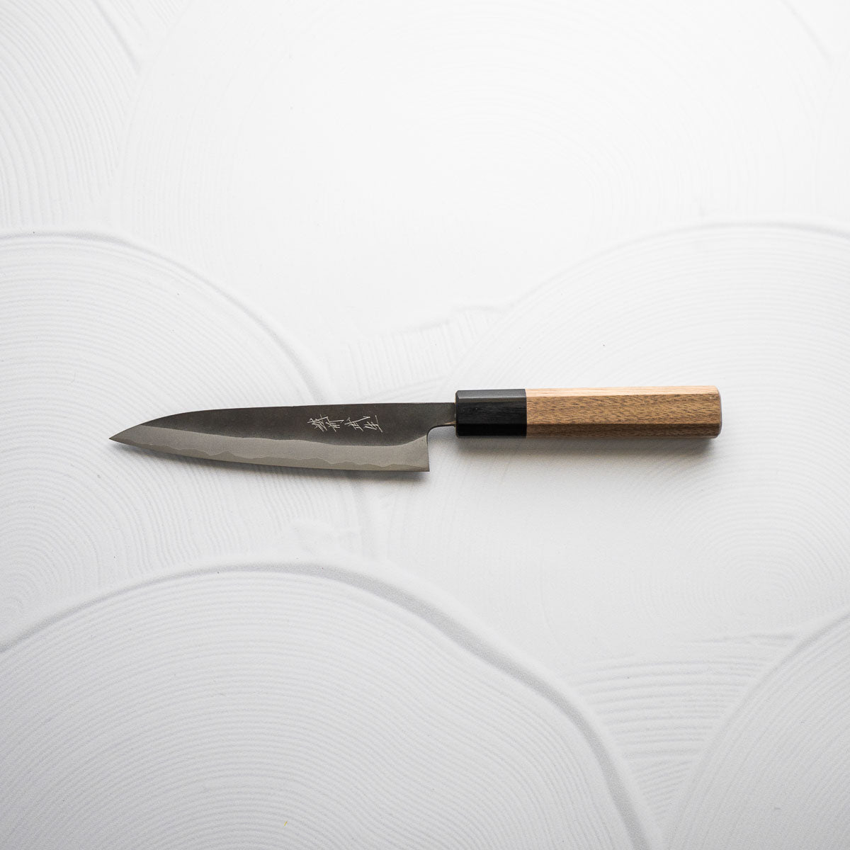 Shiro Kamo Blue Super SS Clad Kurouchi Petty 135mm