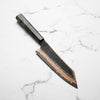 Hatsukokoro Yorokobi Kurouchi SLD Damascus Tsuchime Bunka 180mm - Dark Maple