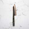 Hatsukokoro Yorokobi Kurouchi SLD Damascus Tsuchime Bunka 180mm - Dark Maple