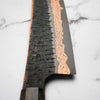 Hatsukokoro Yorokobi Kurouchi SLD Damascus Tsuchime Bunka 180mm - Dark Maple