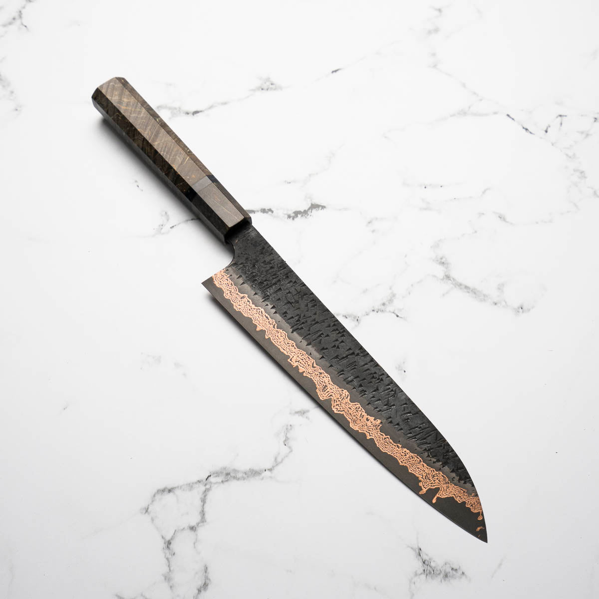 Hatsukokoro Yorokobi Kurouchi SLD Damascus Tsuchime Gyuto 240mm