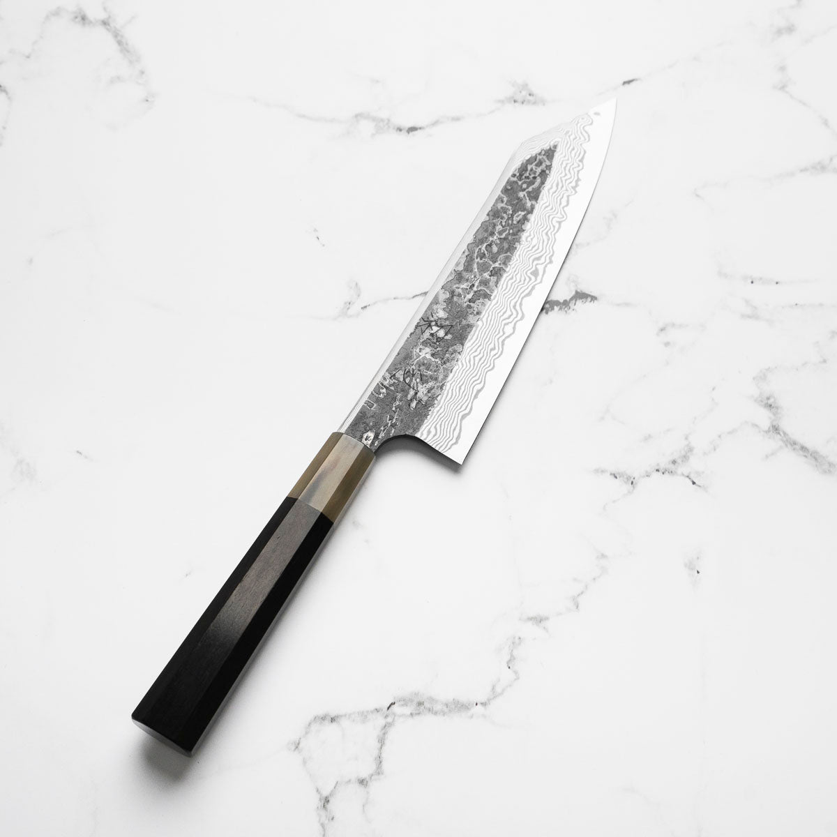 Hatsukokoro SLD Kurouchi Damascus Kiritsuke Gyuto 210 - Ebony & Blonde