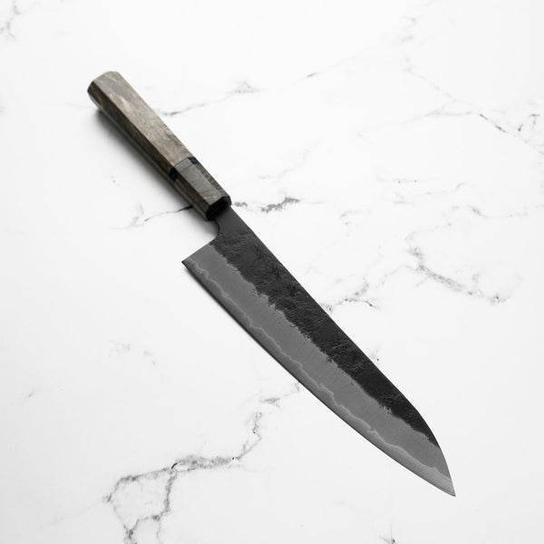 Sakai Kikumori Blue Super Gyuto 210mm - Dark Maple