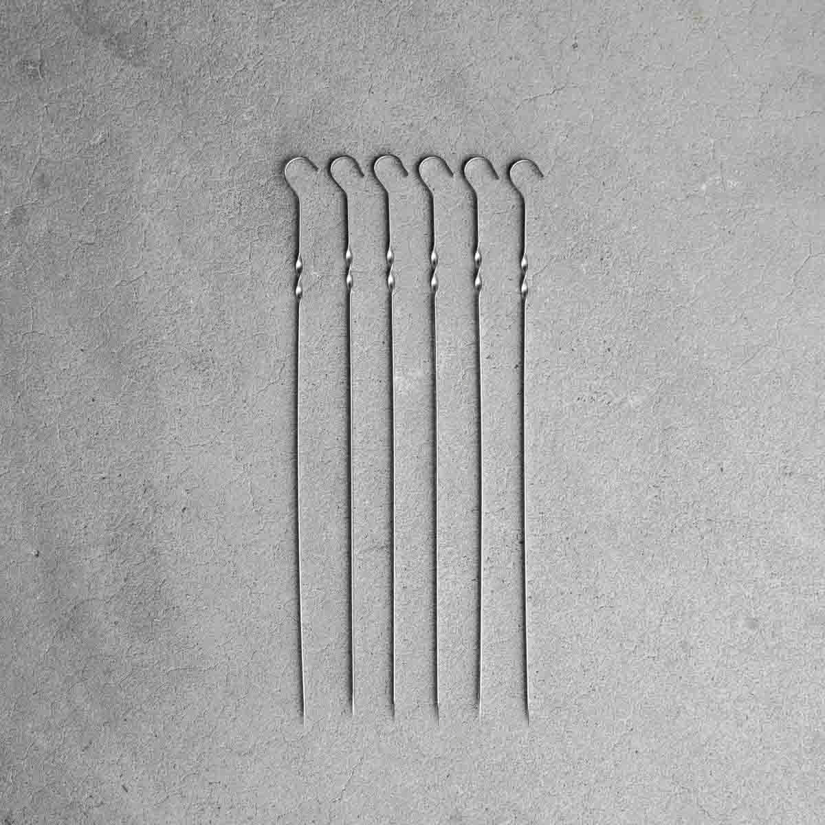 6 Pack Stainless Steel BBQ Skewers