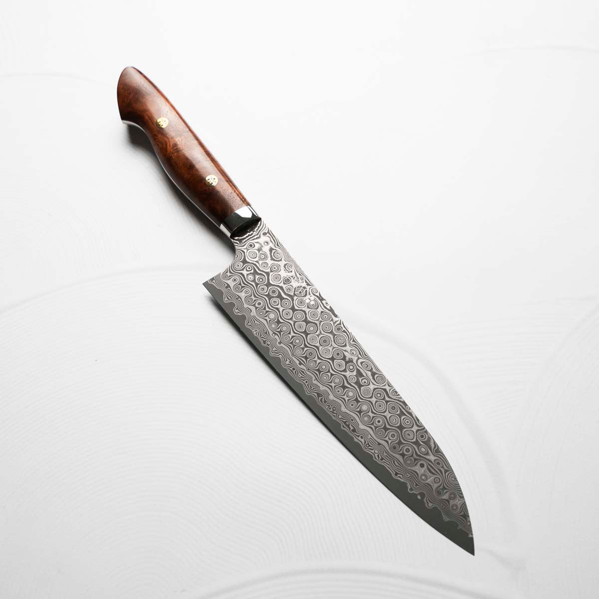 Nigara Hamono SG2 Raindrop Damascus Gyuto 210mm - Burmese Rosewood