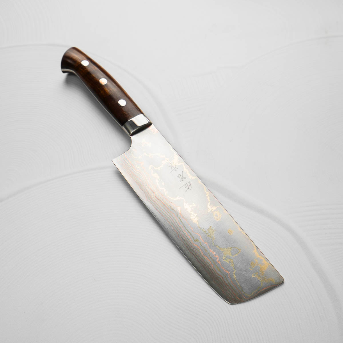 Takeshi Saji Blue 2 Rainbow Damascus Nakiri 175mm