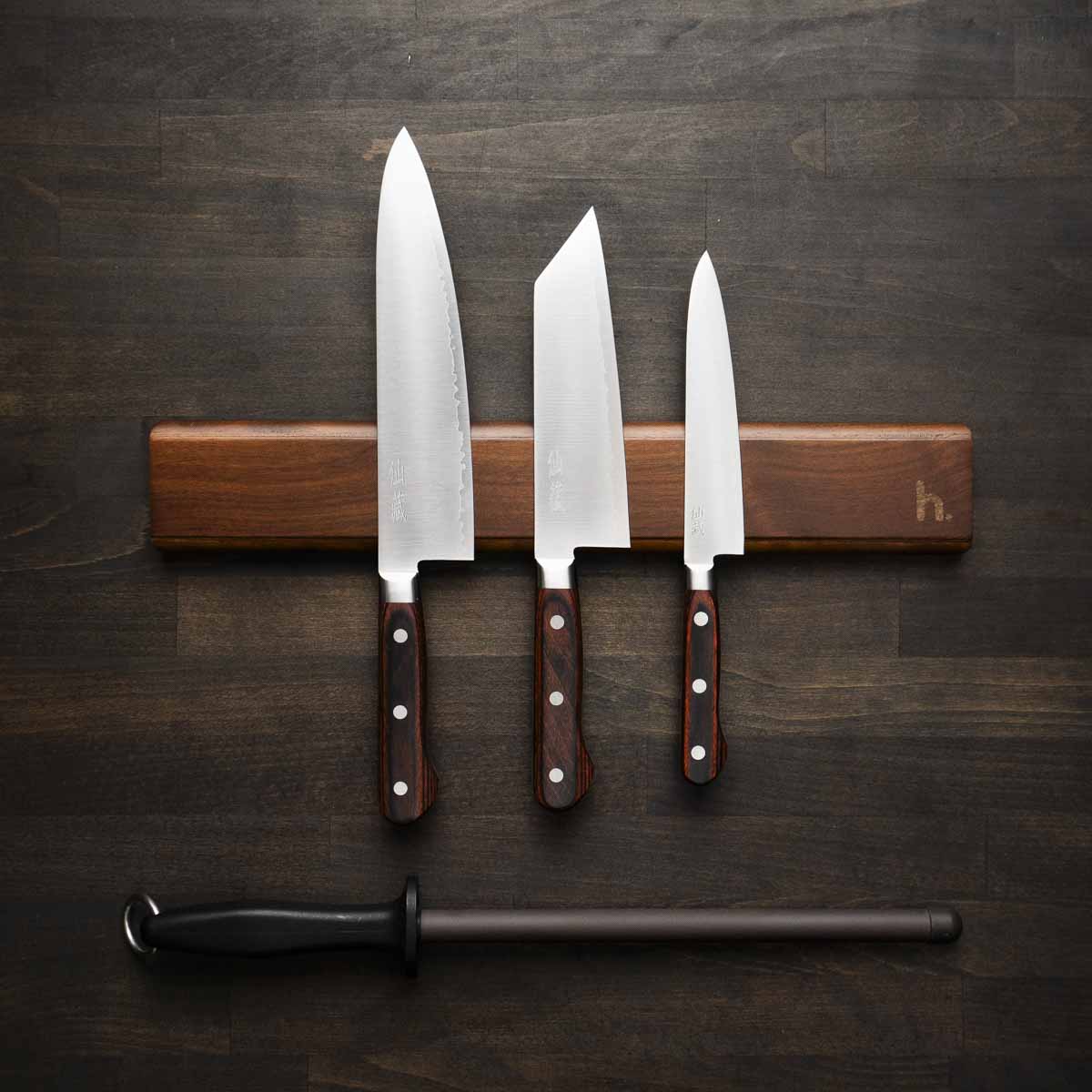 Senzo Clad - 3 Knife Set with Magnetic Strip