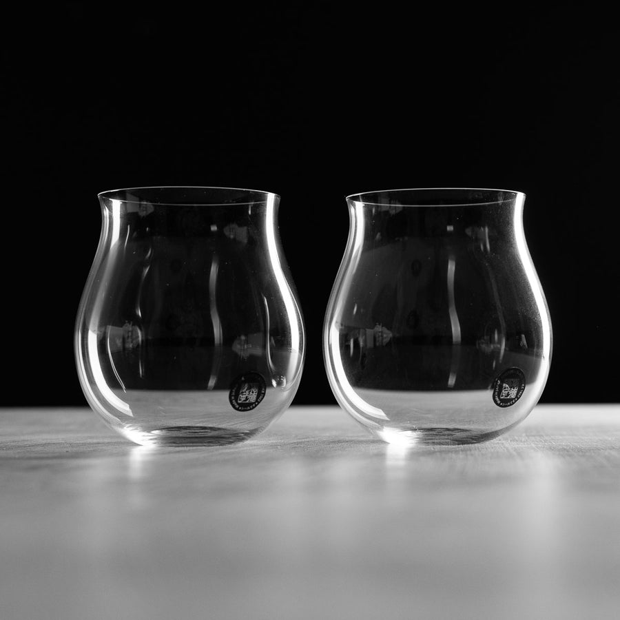 Matsutoku Glass - Burgundy Stemless Wine Glass Pair