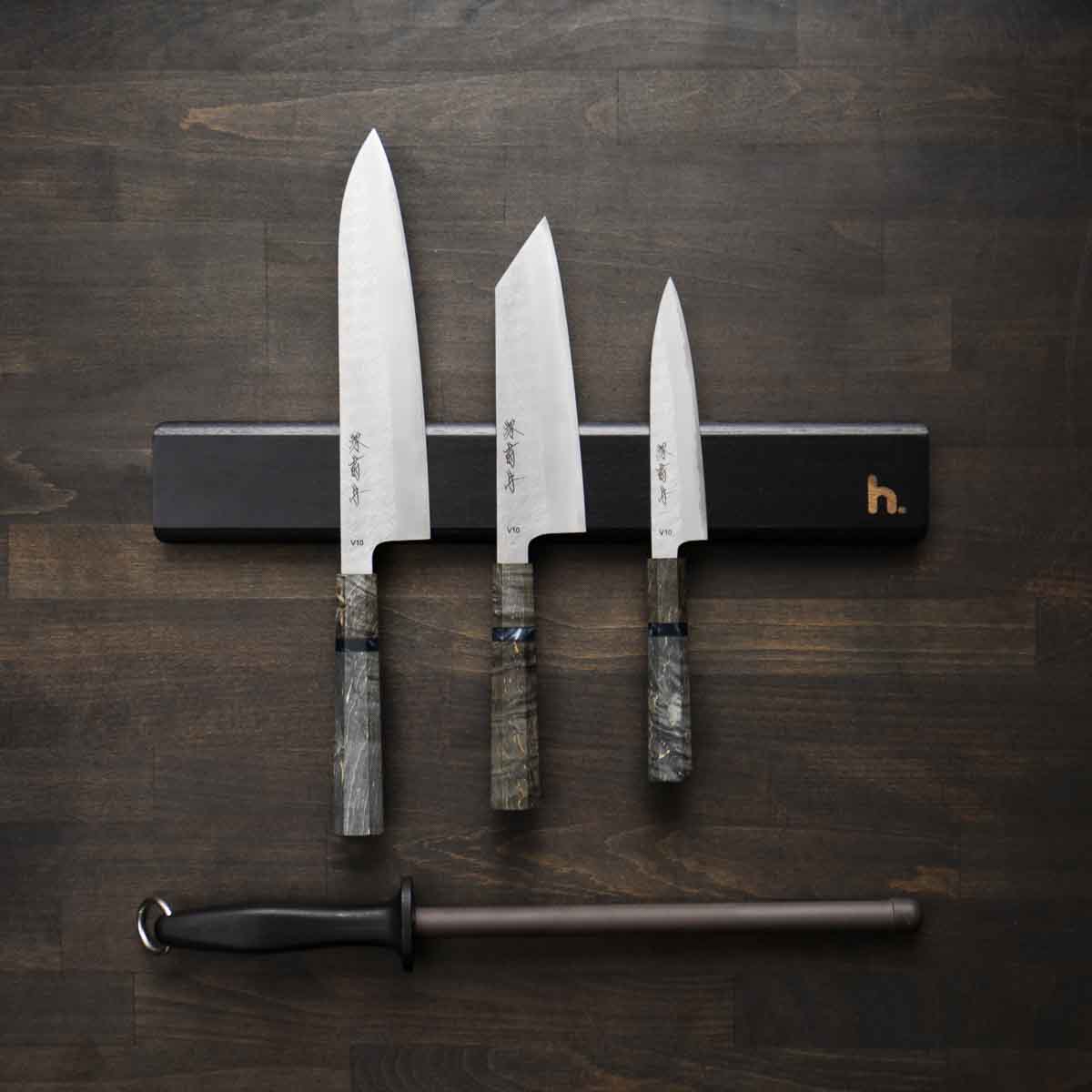 Sakai Kikumori VG10 - 3 Knife Set with Magnetic Strip