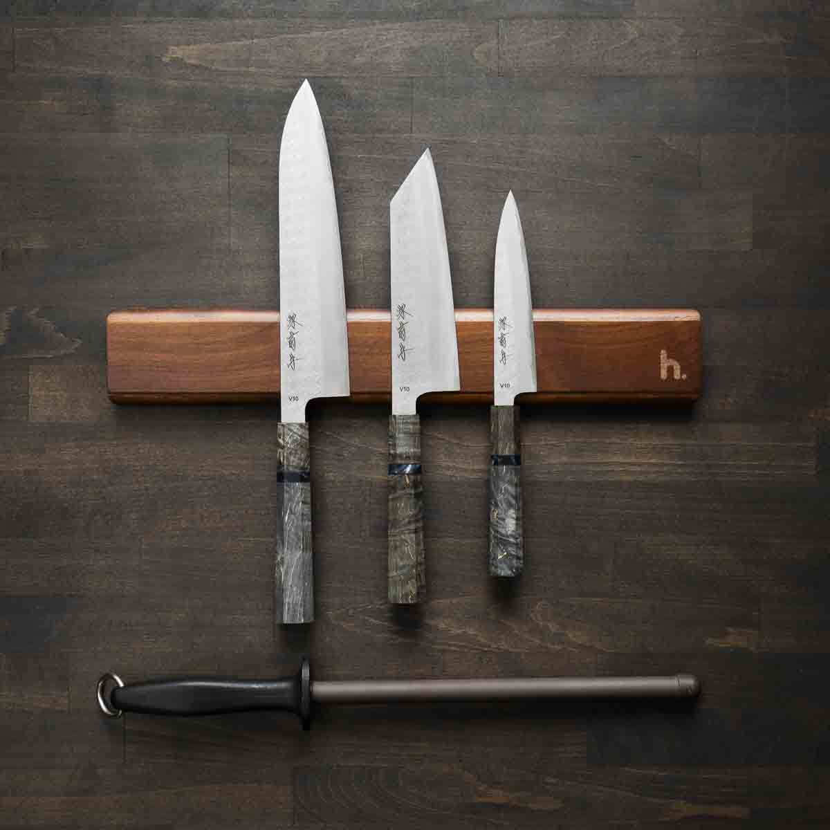 Sakai Kikumori VG10 - 3 Knife Set with Magnetic Strip