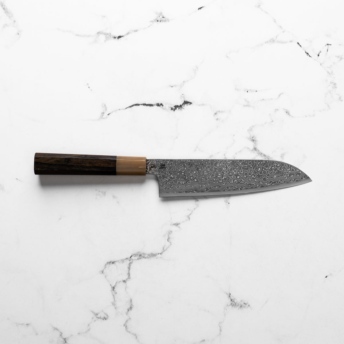 Seido VG10 Kurozome Nickel Damascus Santoku 180mm - Persimmon