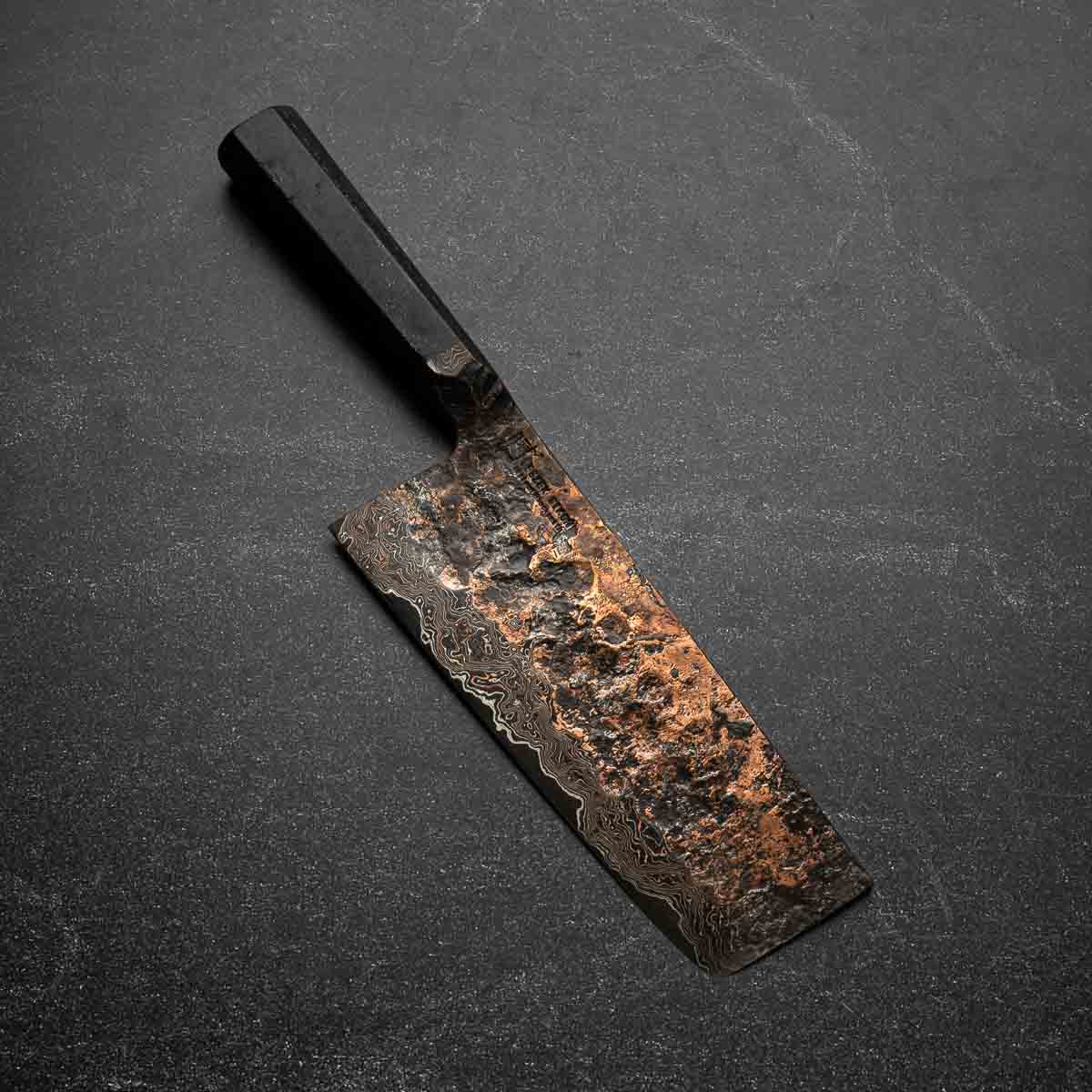 Leszek Sikon 100 Layer Copper Damascus Nakiri 185mm