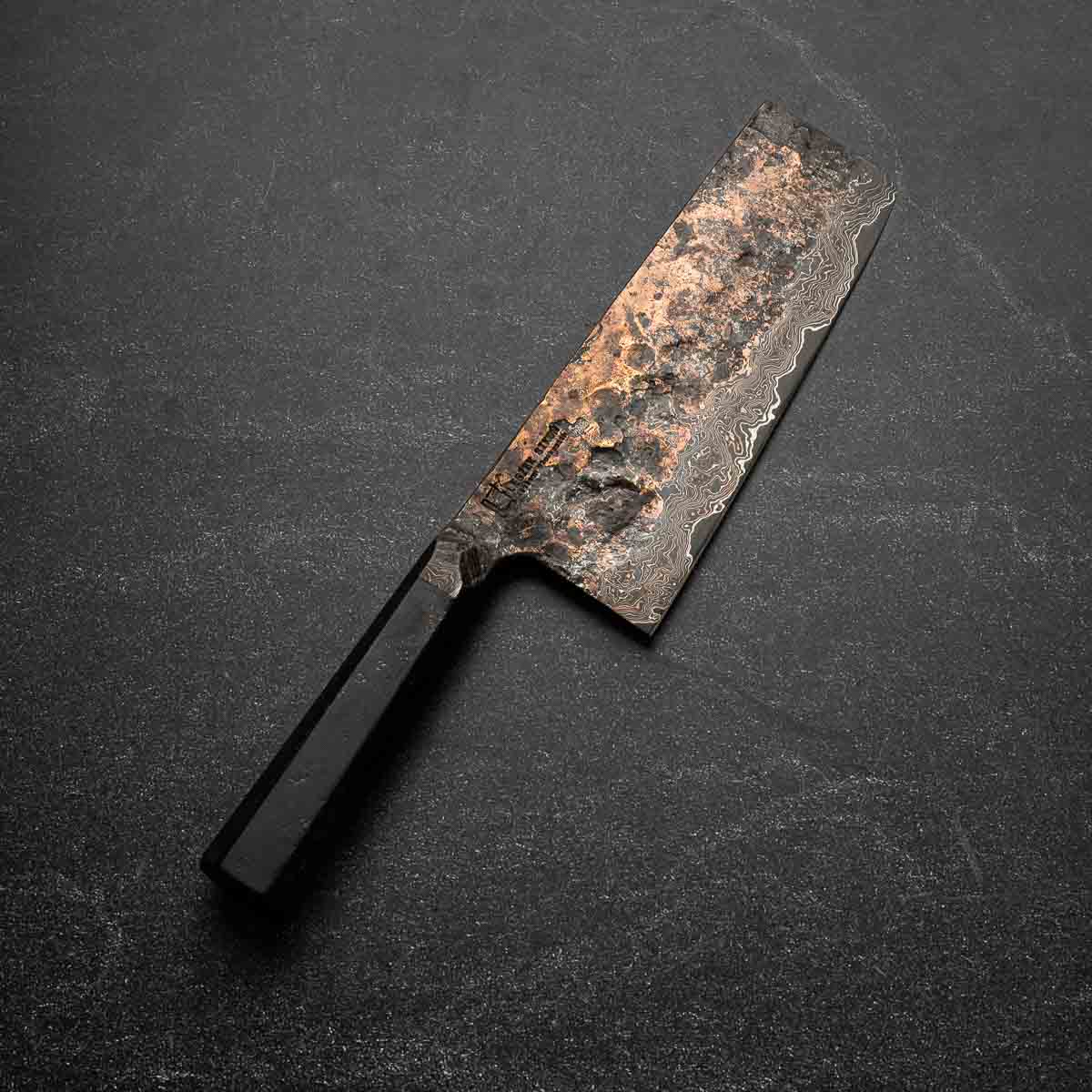 Leszek Sikon 100 Layer Copper Damascus Nakiri 185mm