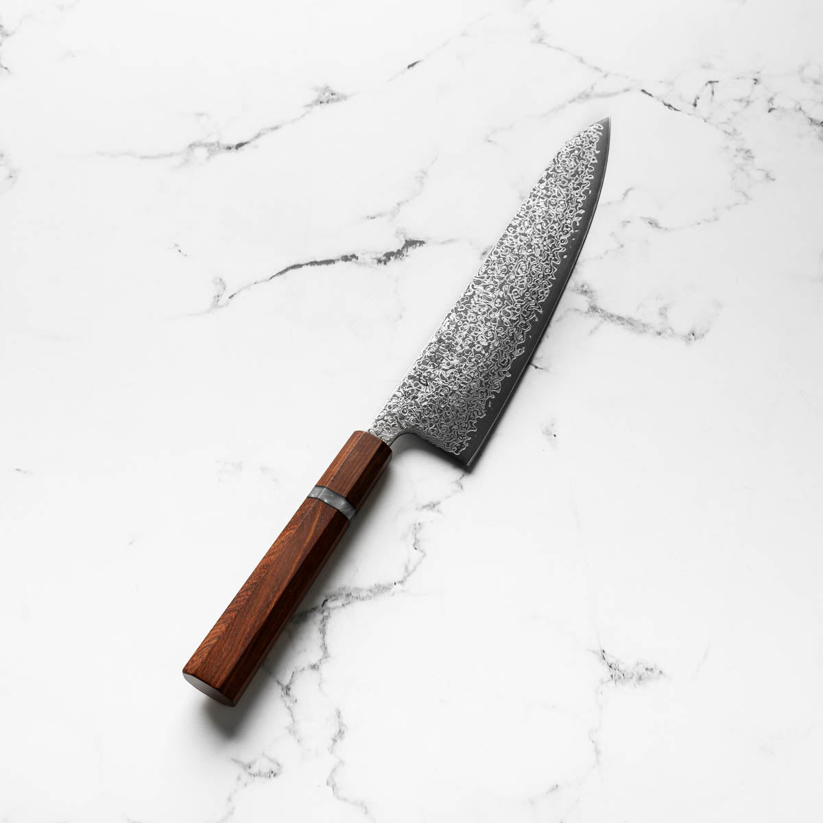 Hatsukokoro Hikari SLD Damascus Kurozome Gyuto 210mm - Sandalwood