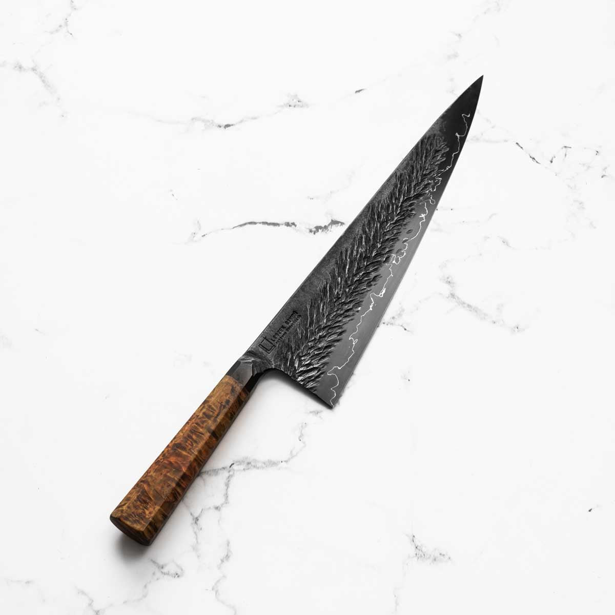 Leszek Sikon Hammer S Grind Gyuto - Dyed Maple