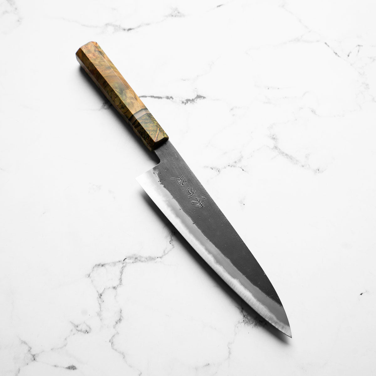 Mutsumi Hinoura Ajikataya White 2 Gyuto 210mm - Resin (Green)