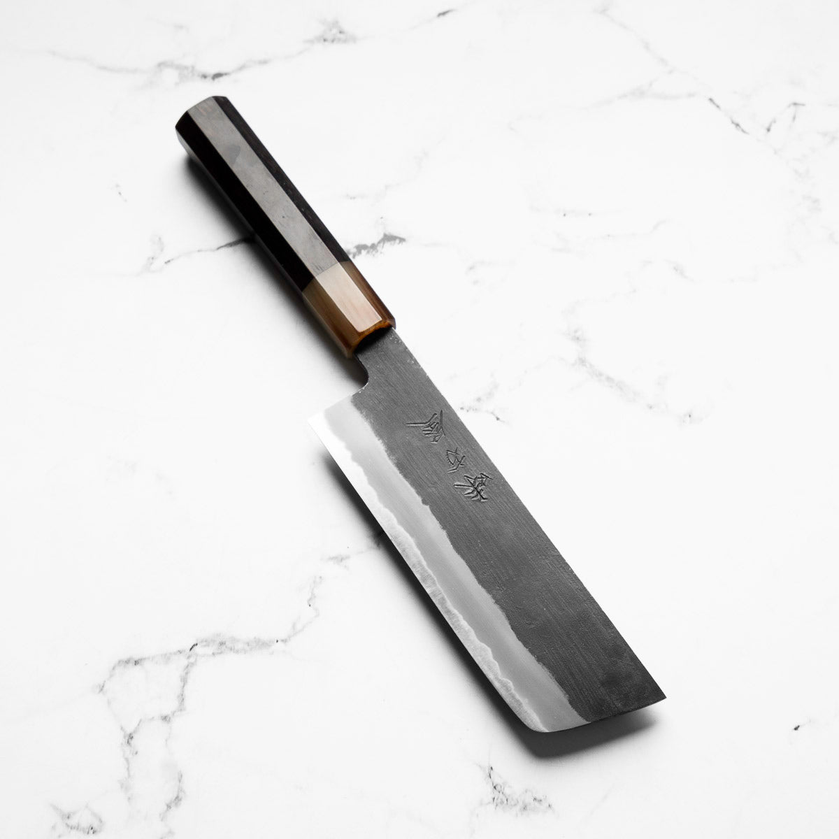 Mutsumi Hinoura Ajikataya White 2 Nakiri 165mm - Ebony / White Horn