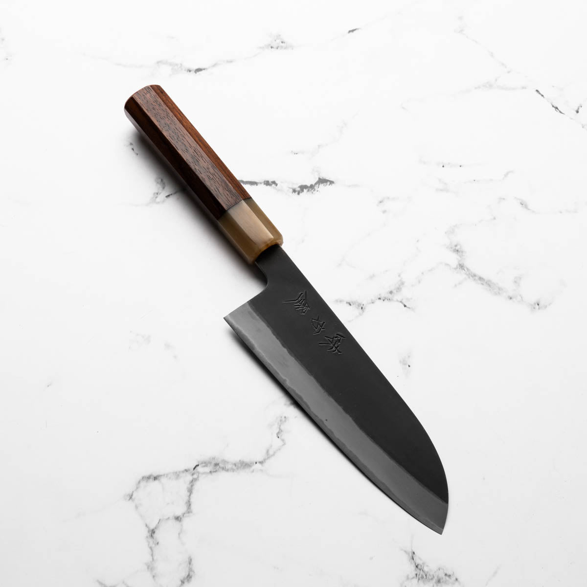 Mutsumi Hinoura Ajikataya White 2 Santoku 165mm - Rosewood & Blonde